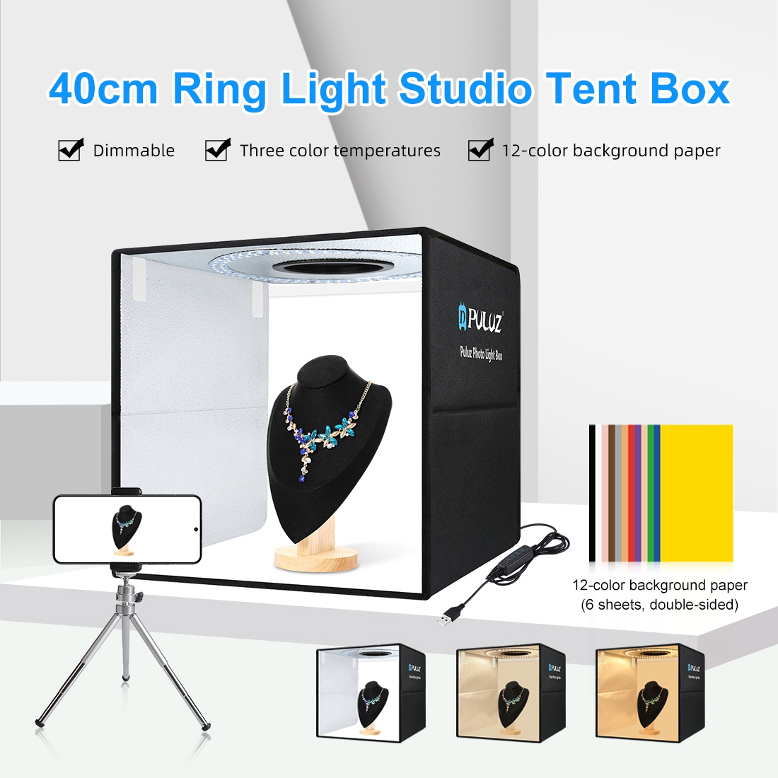 Photography Lighting Case - PULUZ 40 cm pliant Portable anneau