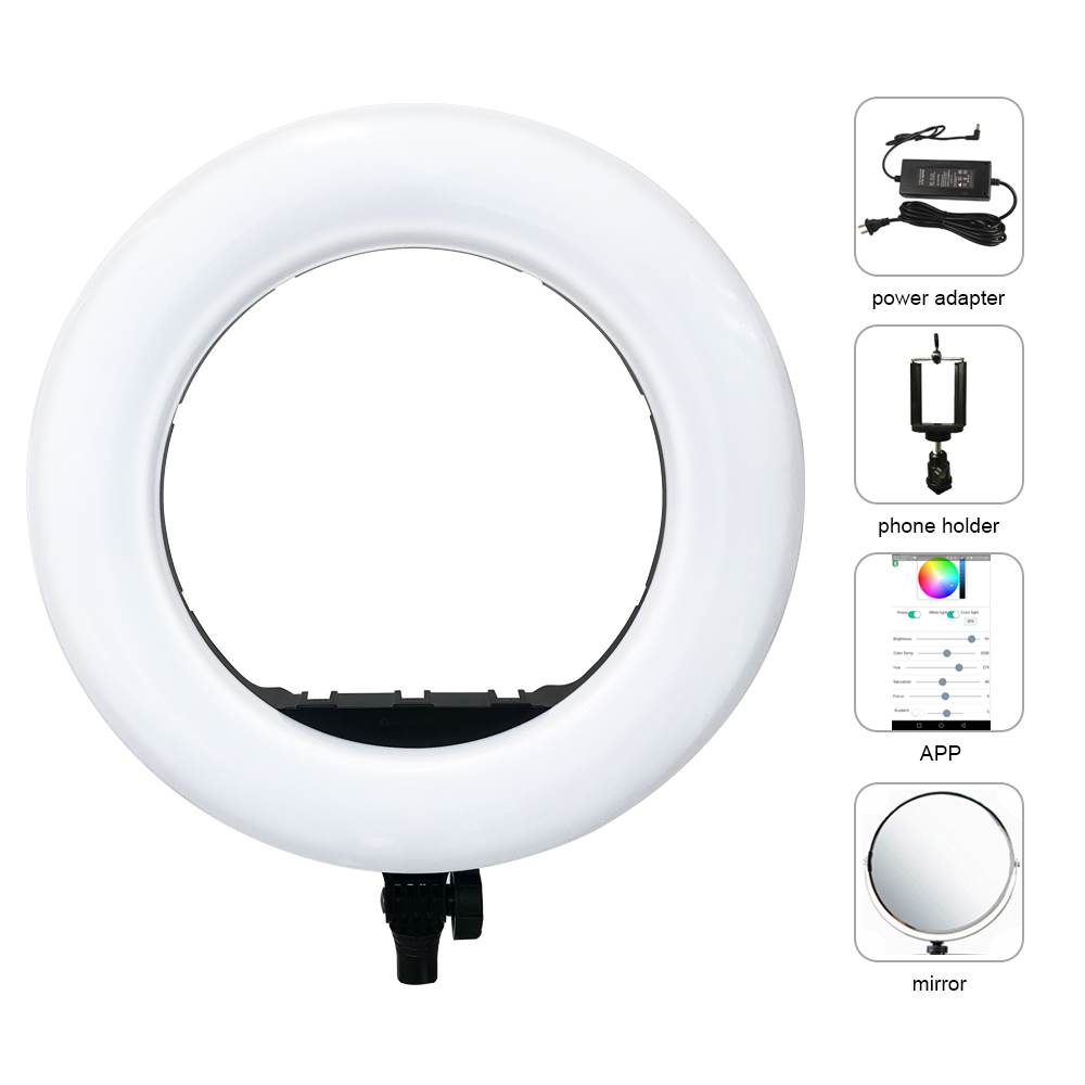 Led Ring Light 18 - Yidoblo QS-480DII Bluetooth APP contrôle photographie