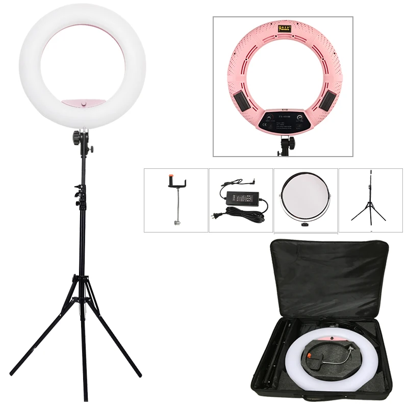Led Ring Light 18 - Yidoblo Pink FS-480II 5500K Lampe annulaire