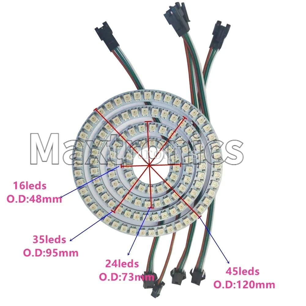 Anneau LED RGB FCOB WS2812B 18 - Led Ring Light 18 avis et prix