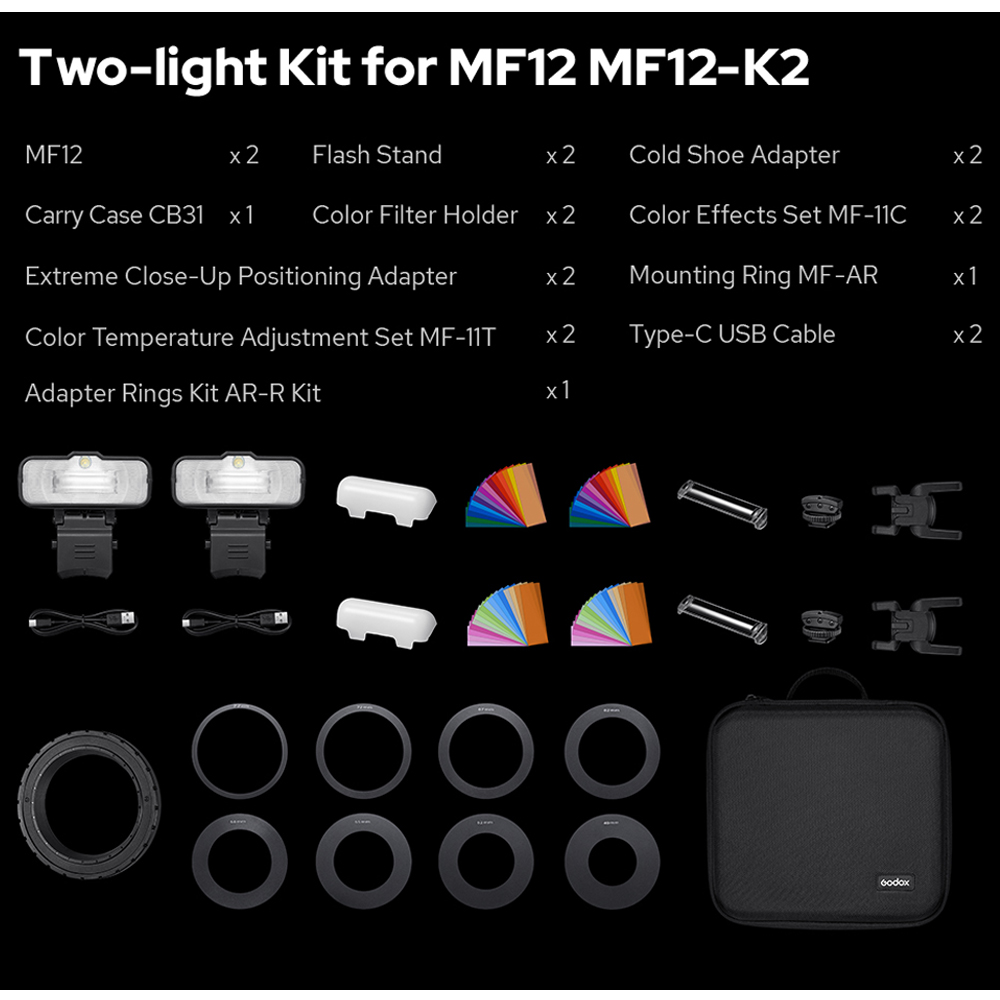 Kit de 2 flashs macro Godox MF - Photography Lighting Kit Godox avis et prix